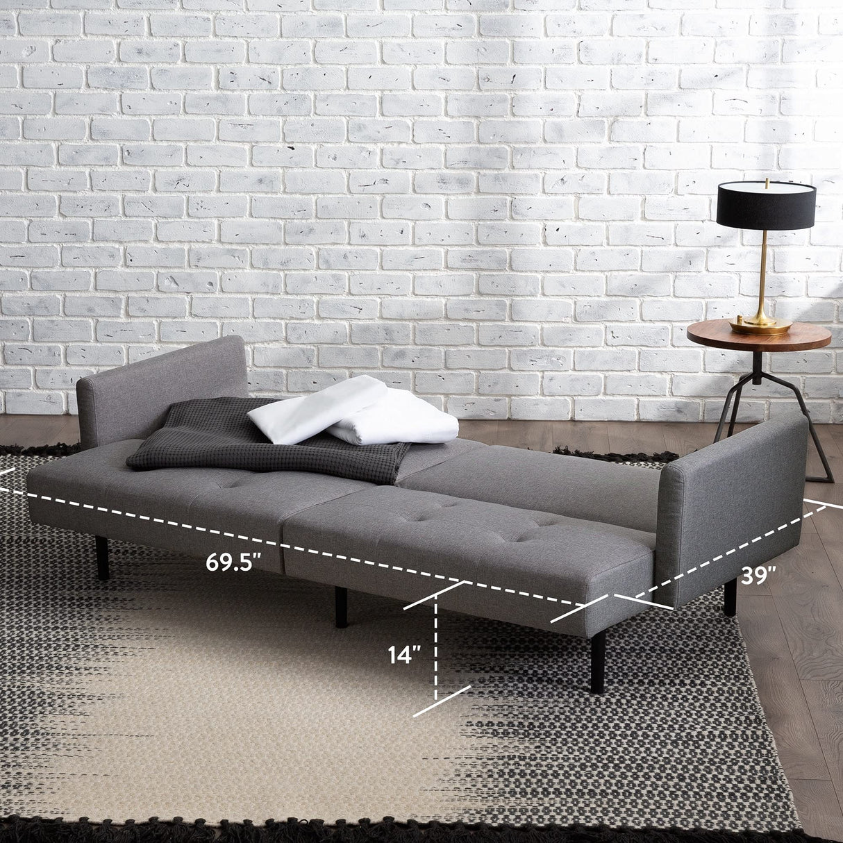 Gilman Futon - Futon Sofa Bed - Futon Couch - Small Futon - Living Room Furniture - Armed Sofa Bed Couch