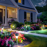 Solar Lights Outdoor Waterproof, 12 Pack, Stainless Steel LED Solar Garden Lights for Patio