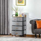 5-Drawer Fabric Dresser Tower, 4-Tier Storage Organizer with Steel Frame for Hallway,