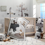 Woodland Forest Animal Nursery 5-Piece Baby Crib Bedding Set - Gray