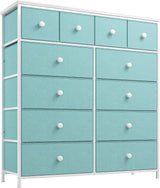 White Dresser for Bedroom with 12 Drawers Dressers & Chest of Drawers with Wood Top