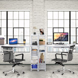 46-Inch Computer Desk with Adjustable Side Shelf and Drawer, 24" Deep, White