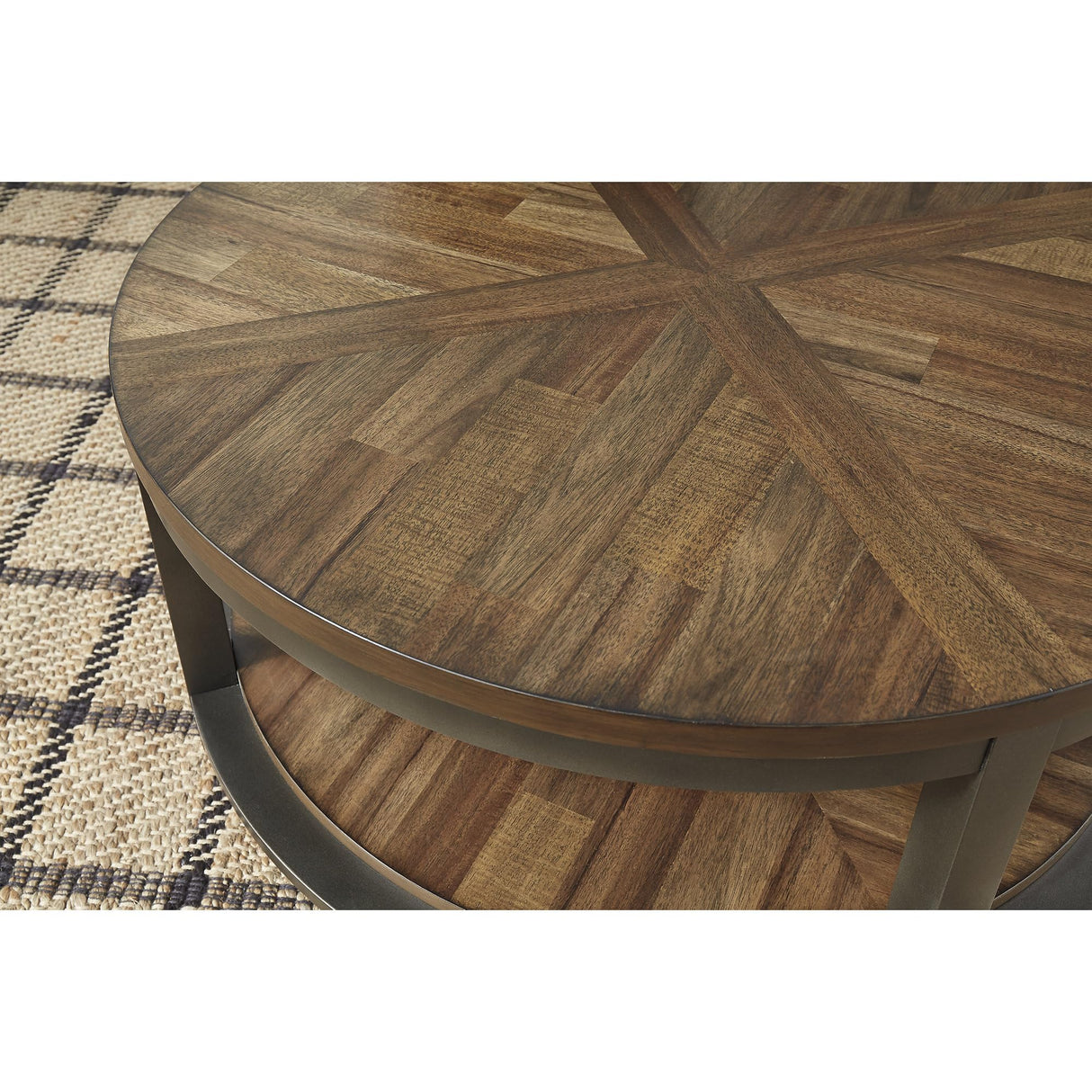 Roybeck Rustic Round 3-Piece Table Set, Includes 1 Coffee Table and 2 End Tables