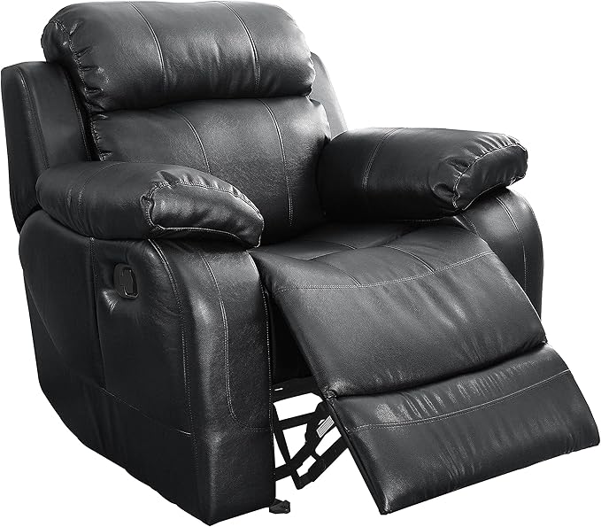 Baylands Bonded Leather Glider Rocker Reclining Chair, 40.5" W, Brown