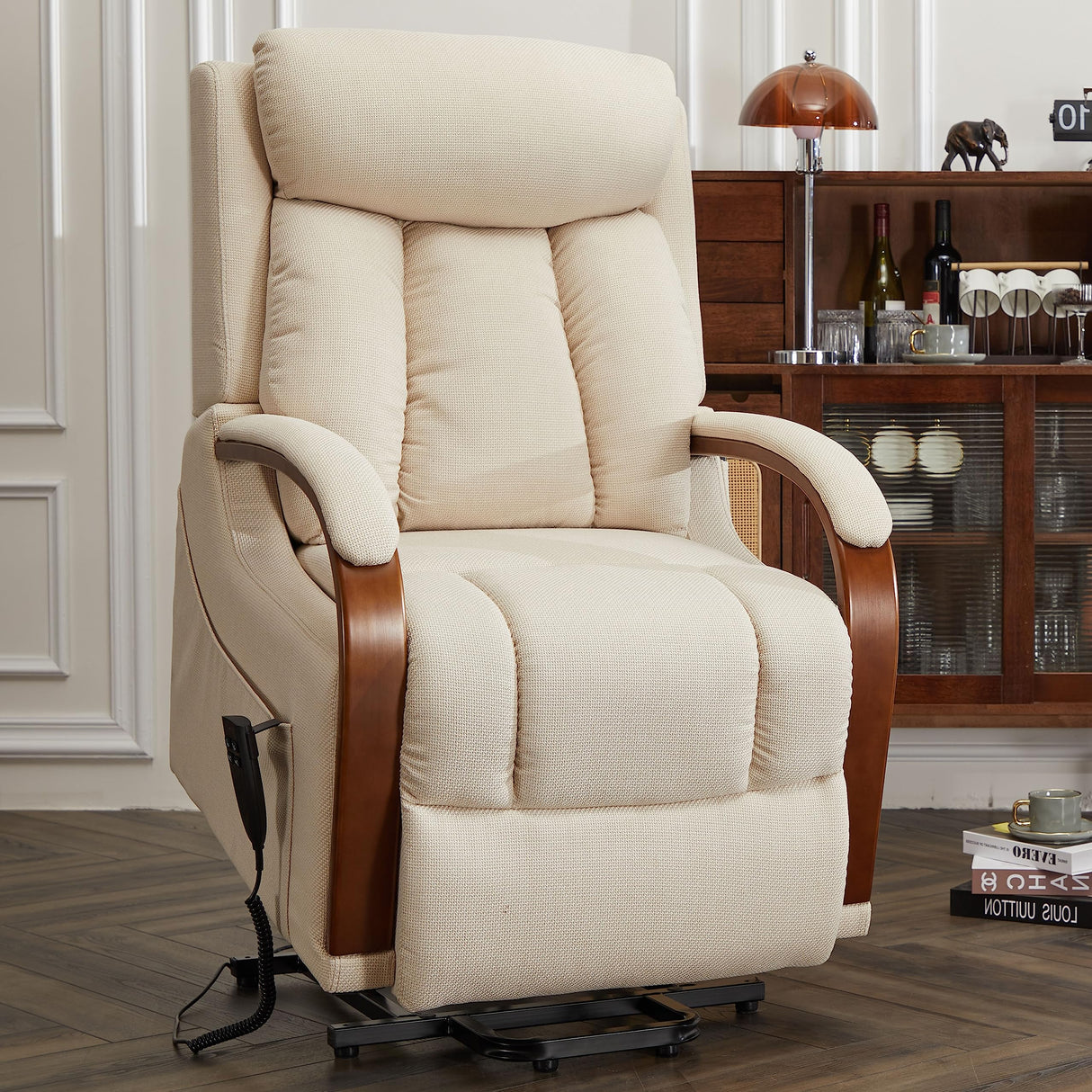 Small Lift Chair Recliner with Heat and Massage, Dual Motor Power Lift Sofa with Infinite