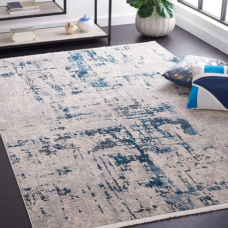 Shivan Collection Area Rug - 8' x 10', Grey & Rose, Modern Abstract Design