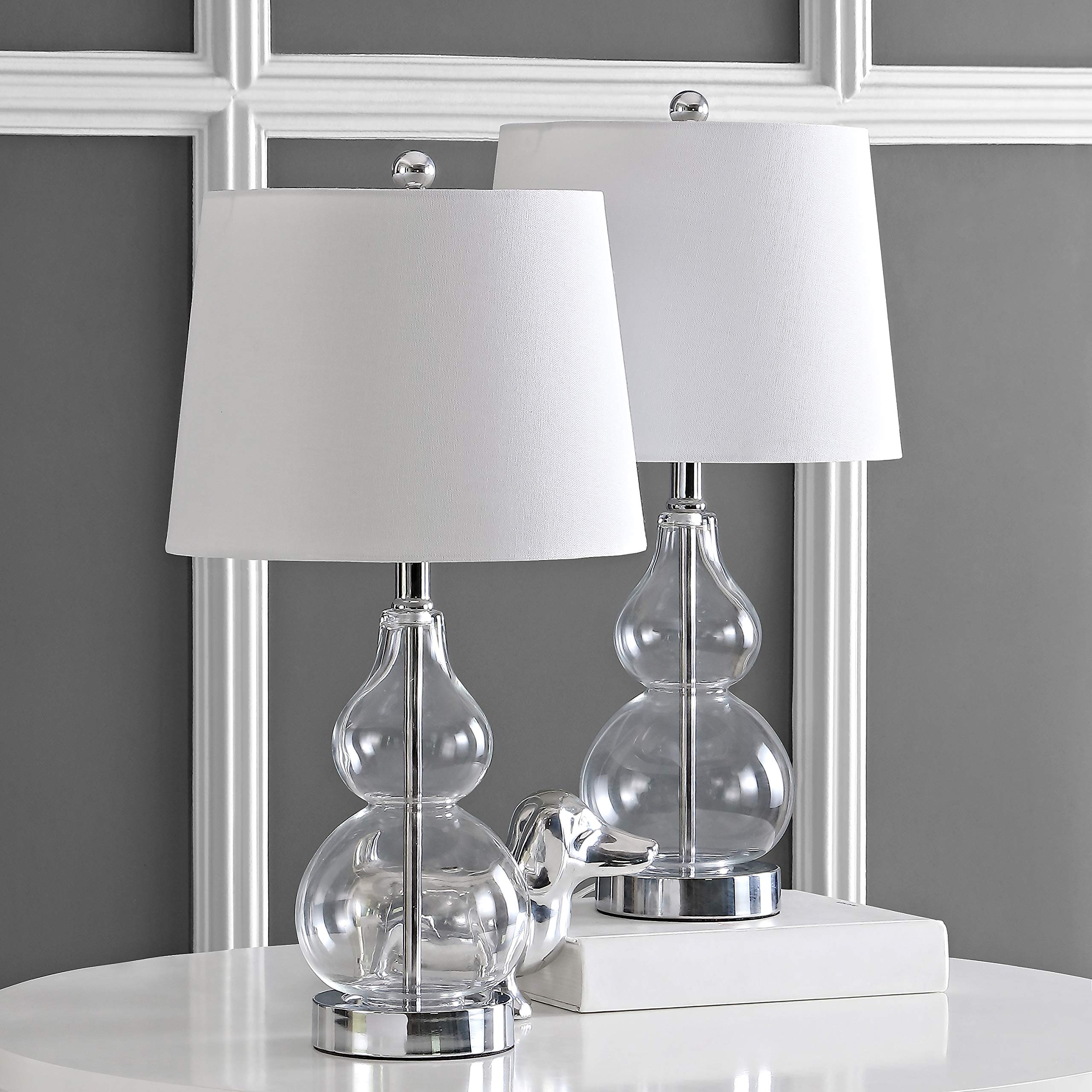 Lighting Collection Brisor Clear/ Chrome Double Gourd 22-inch Bedroom Living