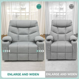 Oversized Recliner for Big and Tall Seniors, 270° Swivel Glider Rocker Recliner