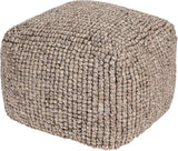 Square Wool Beige Pouf