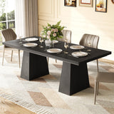 Table for 6 People, Wooden Table, Rectangle Furniture with Heavy Duty Legs, Modern