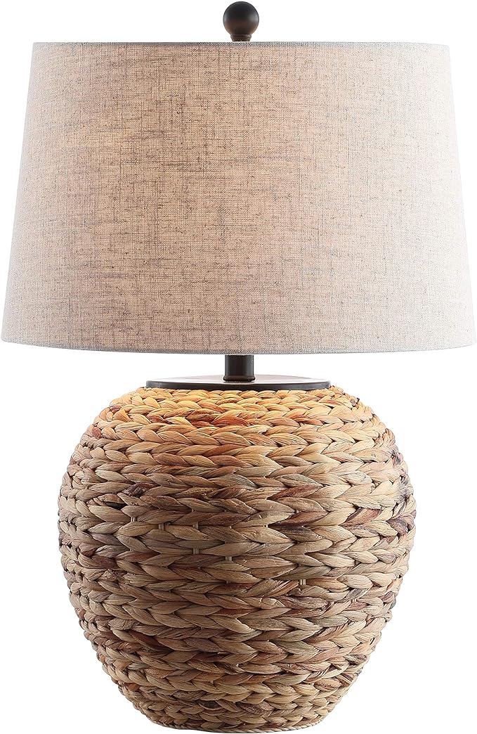 Banana Leaf Basket LED Table Lamp Coastal Cottage Industrial Bedside Desk