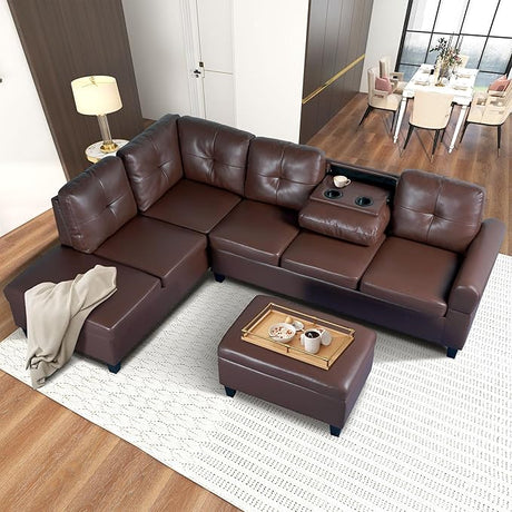 Modern Living Room Furniture Sectional Sofa Set Left Right Chaise Lounge with Storage