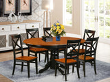 AVQU7-BCH-W 7 Piece Dining Table Set Consist of an Oval Dining Room Table with Butterfly Leaf and 6