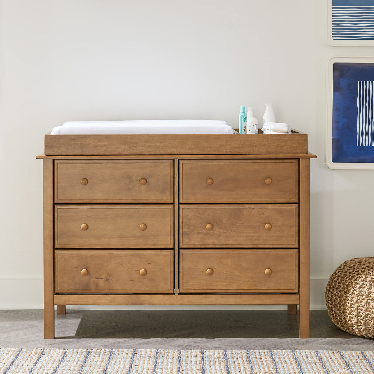 Jayden 6-Drawer Double Wide Dresser in Chestnut