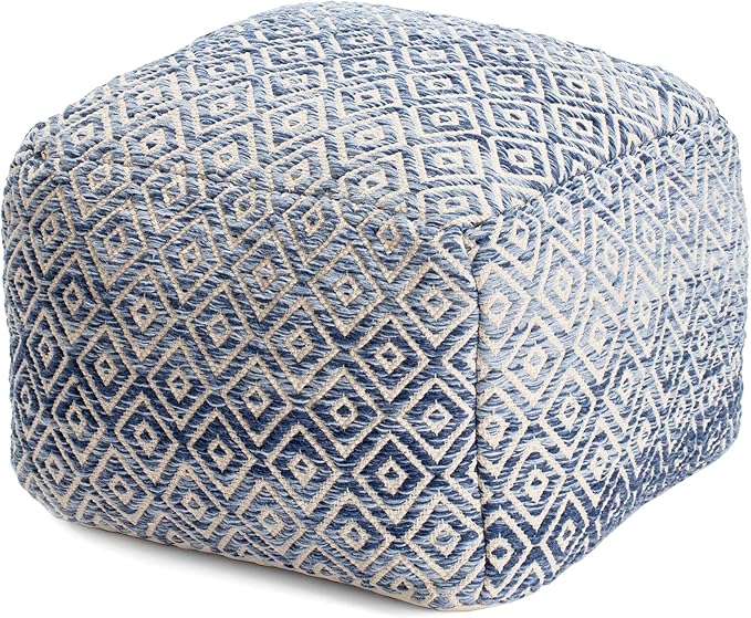 Square Pouf , 22" x 22" x 17", Brown
