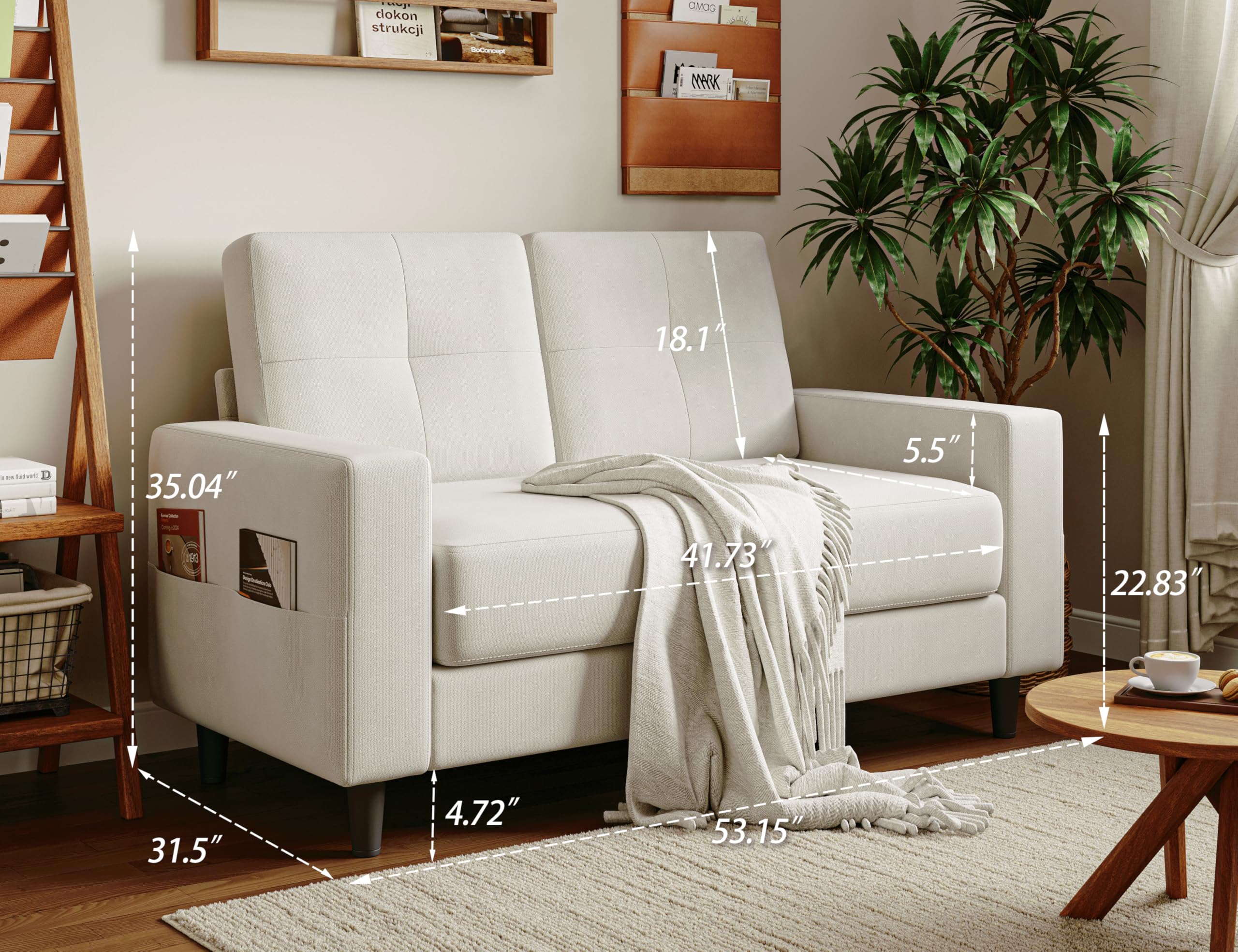 Loveseat Sofa 53" Small Couches for Small Spaces