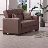 Sweet Home Stores ARM Collection 72" Loveseat with Storage, Firm, Fabric, 2 Seater, Convertible Small Sleeper Couch Bed for Living Room or Home Office, Brown-12