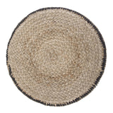 Larissa Round Pouf, Footstool, Upholstered in Natural Hand Braided Jute