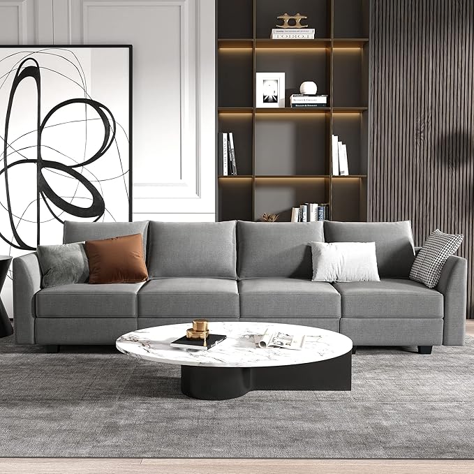 Modern Loveseat Polyester Fabric Loveseat Sofa for Small Space Modular Sofa with Storage Seat