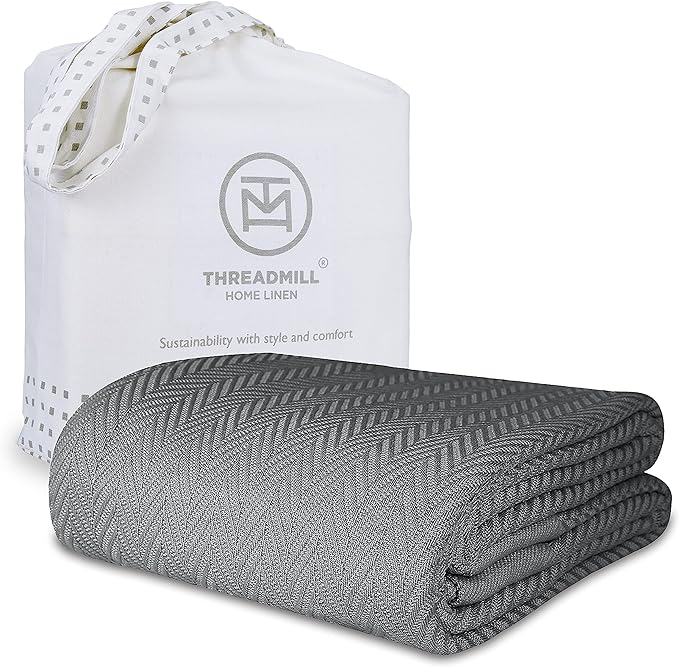 Luxury Cotton Blankets for Queen Size Bed | All-Season 100% Cotton Queen Size Blanket