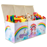 Toy Box - Large Stuffed Animal Storage, Collapsible Toy Chest Bin, Durable Fabric Toy Box