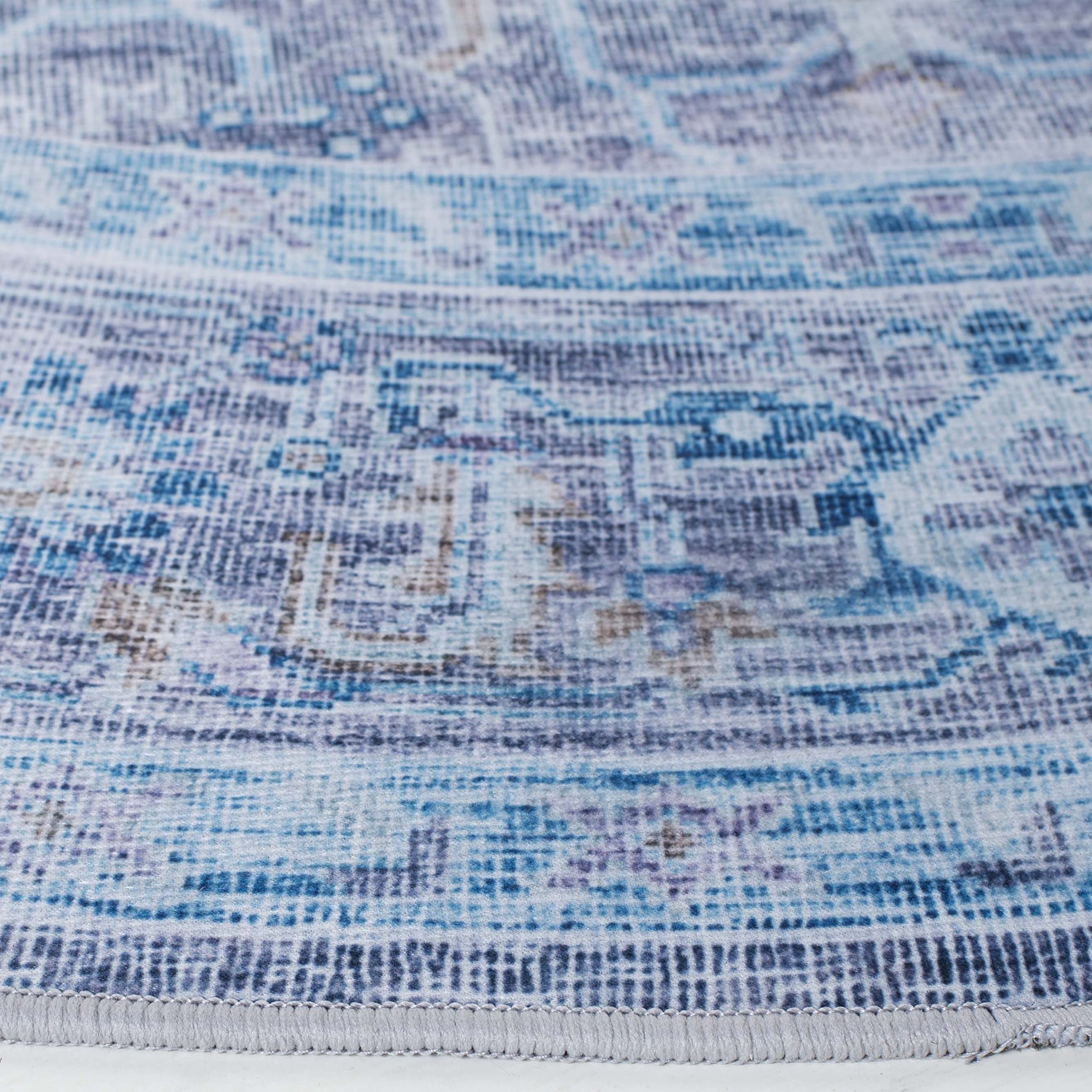 SAFAVIEH Washable Rug Tucson Collection - 10' x 14', Purple & Blue, Slip Resistant & Easy to Clean, Ideal for Living Room, Bedroom, Dining Space (TSN185V)