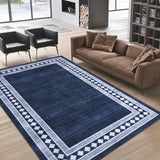 Large Area Rug 6x9 Washable Rugs Solid Area Rug Bordered Rugs Modern Geometric Rug,