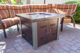 38'' Outdoor Propane Gas Fire Pit Table with Clear Fireglass, CSA certification, Two Tone Finish