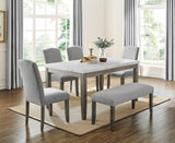Co Emily Marble Dining Transitional Styling, Tapered Legs Finish Table