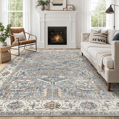 Area Rug for Living Room - Washable Soft Traditional Tribal Rug for Bedroom Dining Room