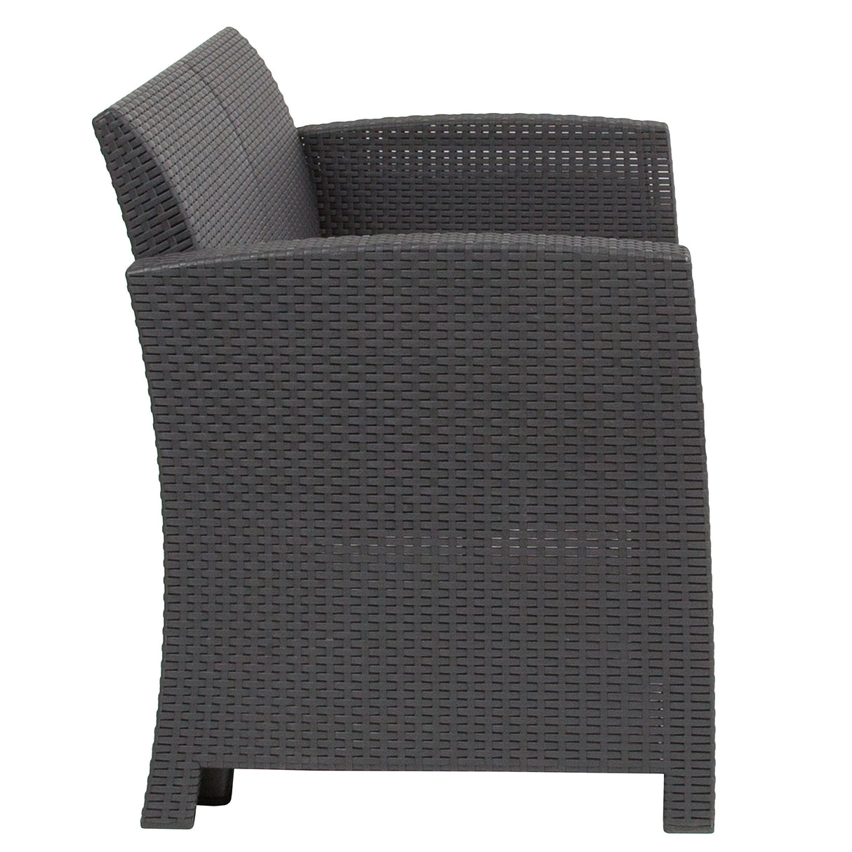 Seneca Dark Gray Faux Rattan Loveseat