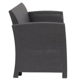 Seneca Dark Gray Faux Rattan Loveseat