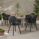 Davina Outdoor Dining Chair (Set of 4), Black