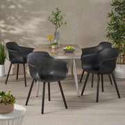 Davina Outdoor Dining Chair (Set of 4), Black