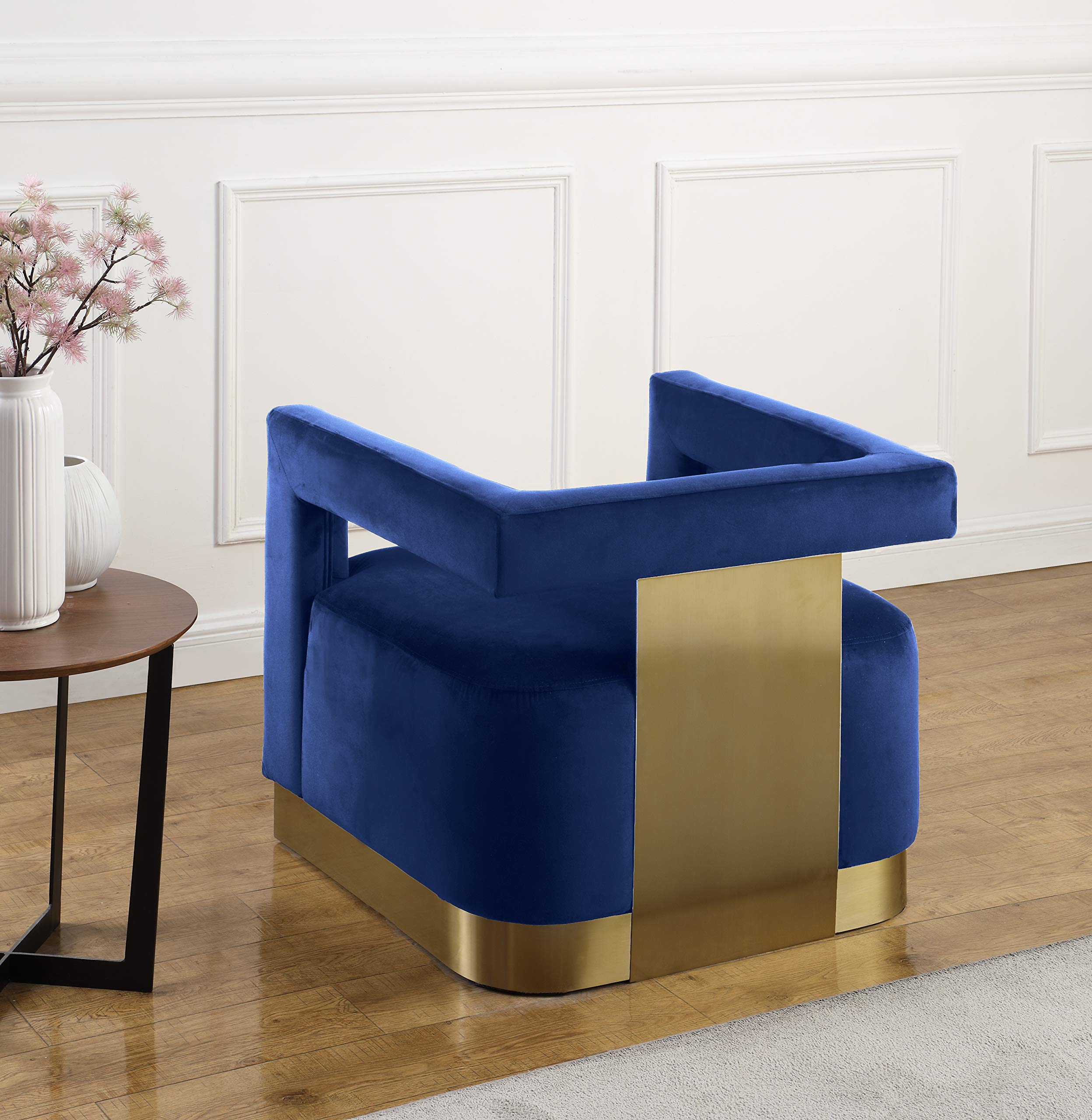 Armani Collection Modern | Contemporary Velvet Upholstered Accent Chair