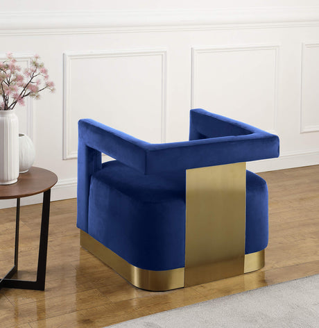 Armani Collection Modern | Contemporary Velvet Upholstered Accent Chair