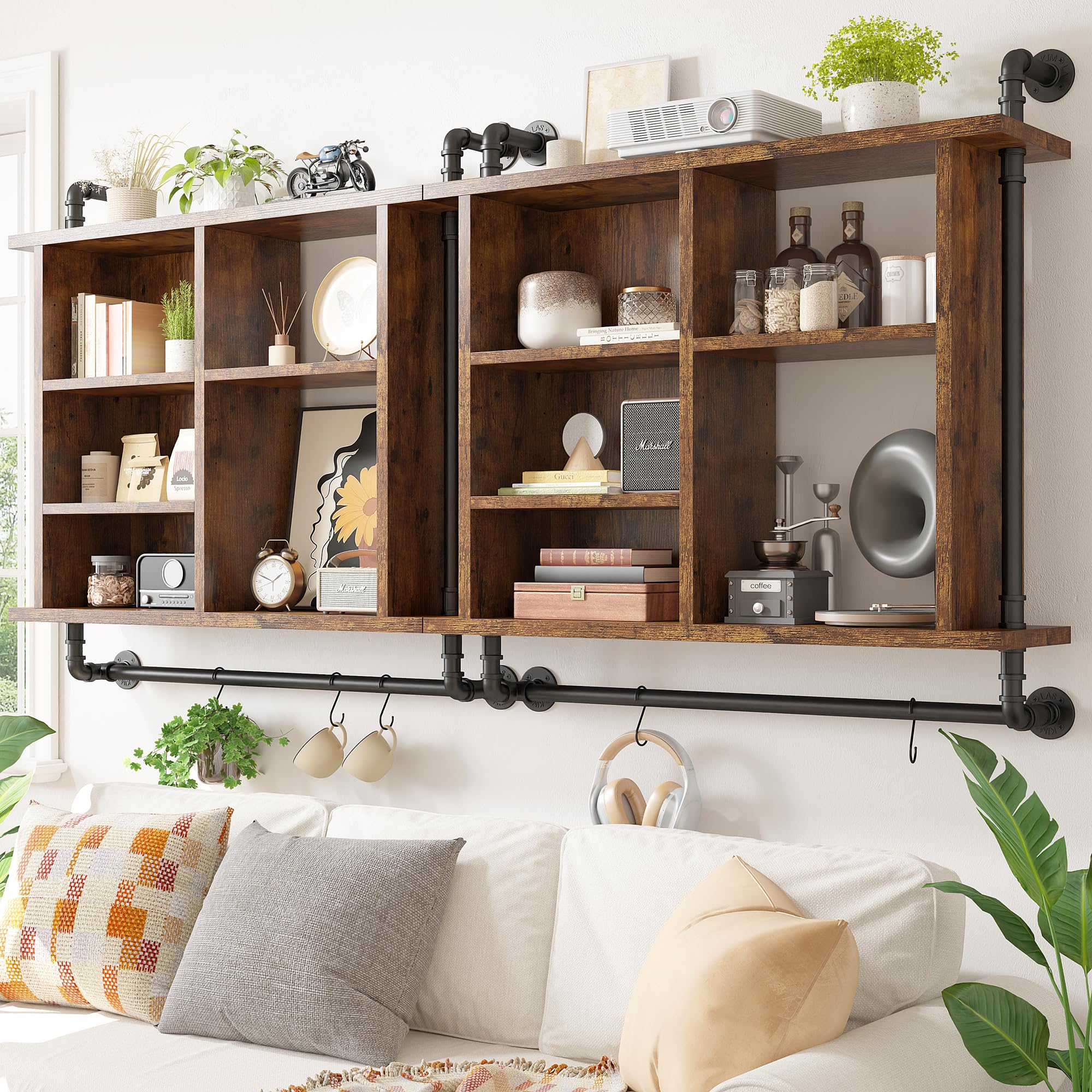 37" Floating Shelves for Wall with Led Wall Shelves for Kitchen