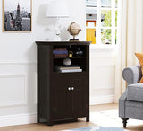 Tall Bathroom Storage Cabinet, Floor Towel Cabinet with A Drawer and Doors,