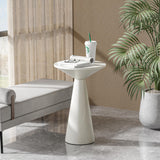 Farmhouse Pedestal Small End Table Round Martini Table Wood Plant Stand Rustic