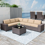 Furniture Set Sofa 7-pcs Wicker Sectional Sofa Set,Outdoor Furniture