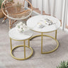 Round Nesting Coffee Table, 31.5" White Modern Accent