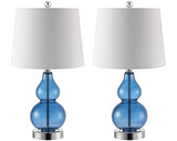 Lighting Collection Brisor Blue Chrome Double Gourd 22-inch Bedroom Living Room