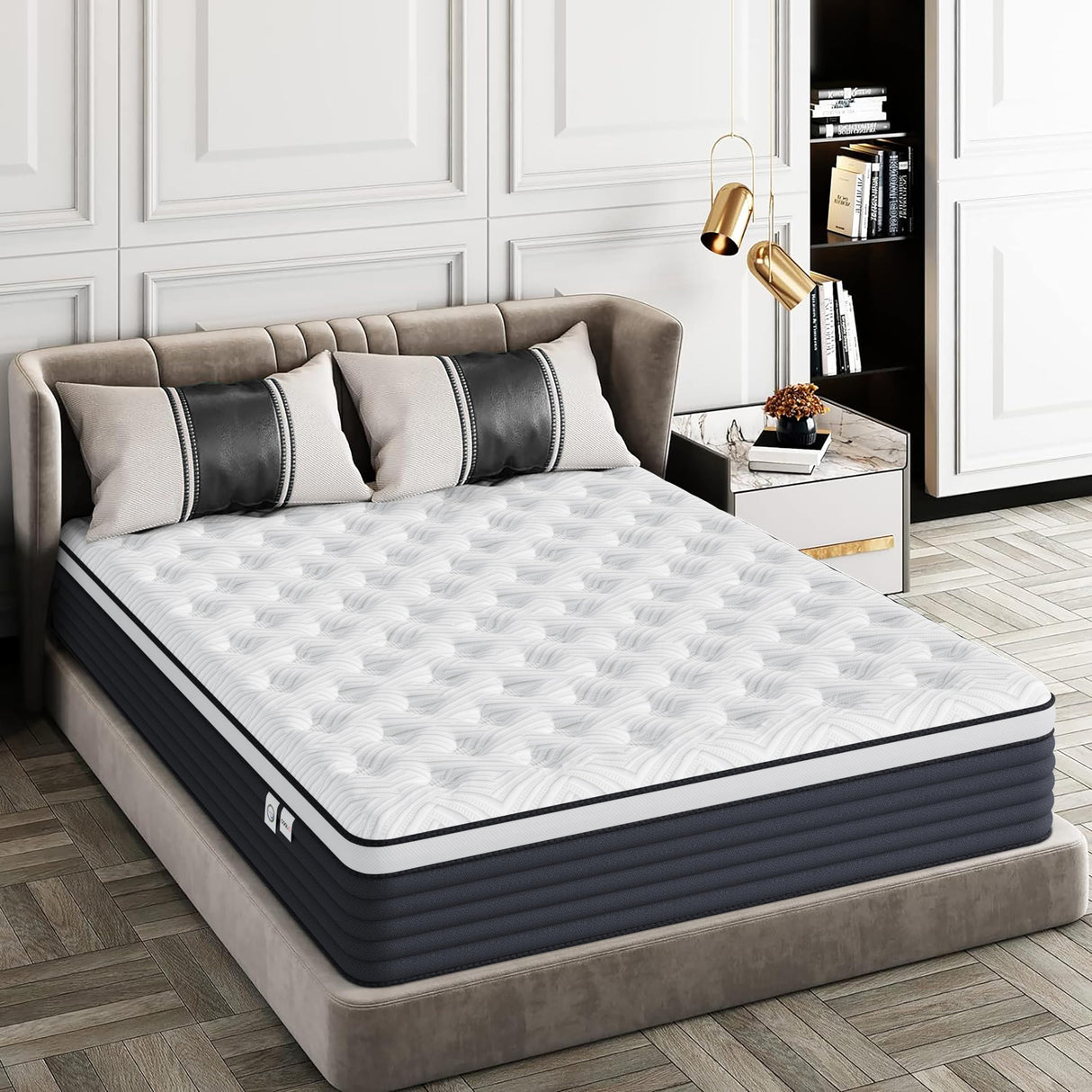 Full Mattress - Medium Firm Feel, Zoned Pressure Relief, Breathable, Certified Safe Foams & Fabric