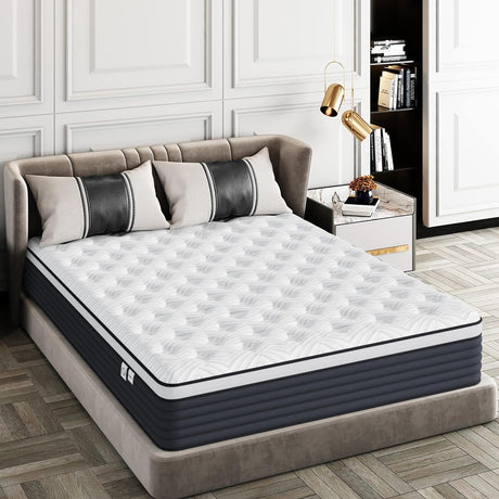 Full Mattress - Medium Firm Feel, Zoned Pressure Relief, Breathable, Certified Safe Foams & Fabric