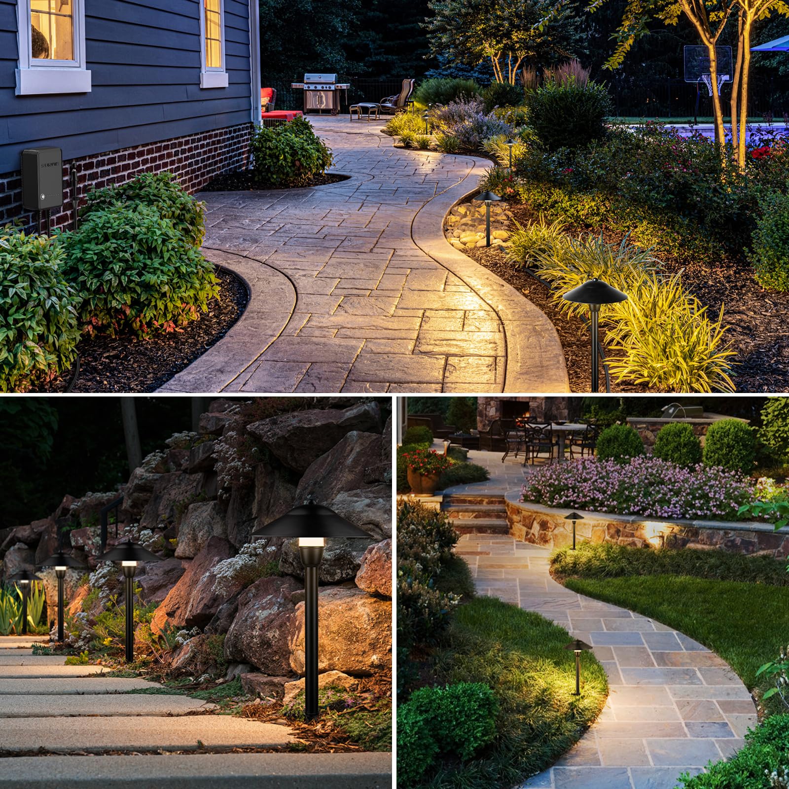 All-in-One LED Pathway Lighting Kit, 8-Pack Low Voltage Landscape Lights