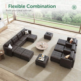 Modular Sectional Couch with Storage Faux Leather Convertible Modular