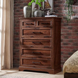 7 Drawer Dresser, 52" Farmhouse Chest of Drawers for Bedroom, Wide Dresser