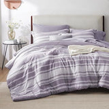 Grey White Striped Comforter for Queen Size Bed