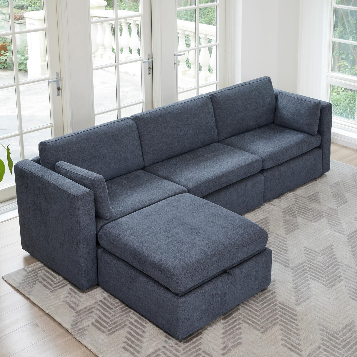 Oversized Modular Sectional Fabric Sofa Set, FSC Certified Extra Large L Shaped Couch