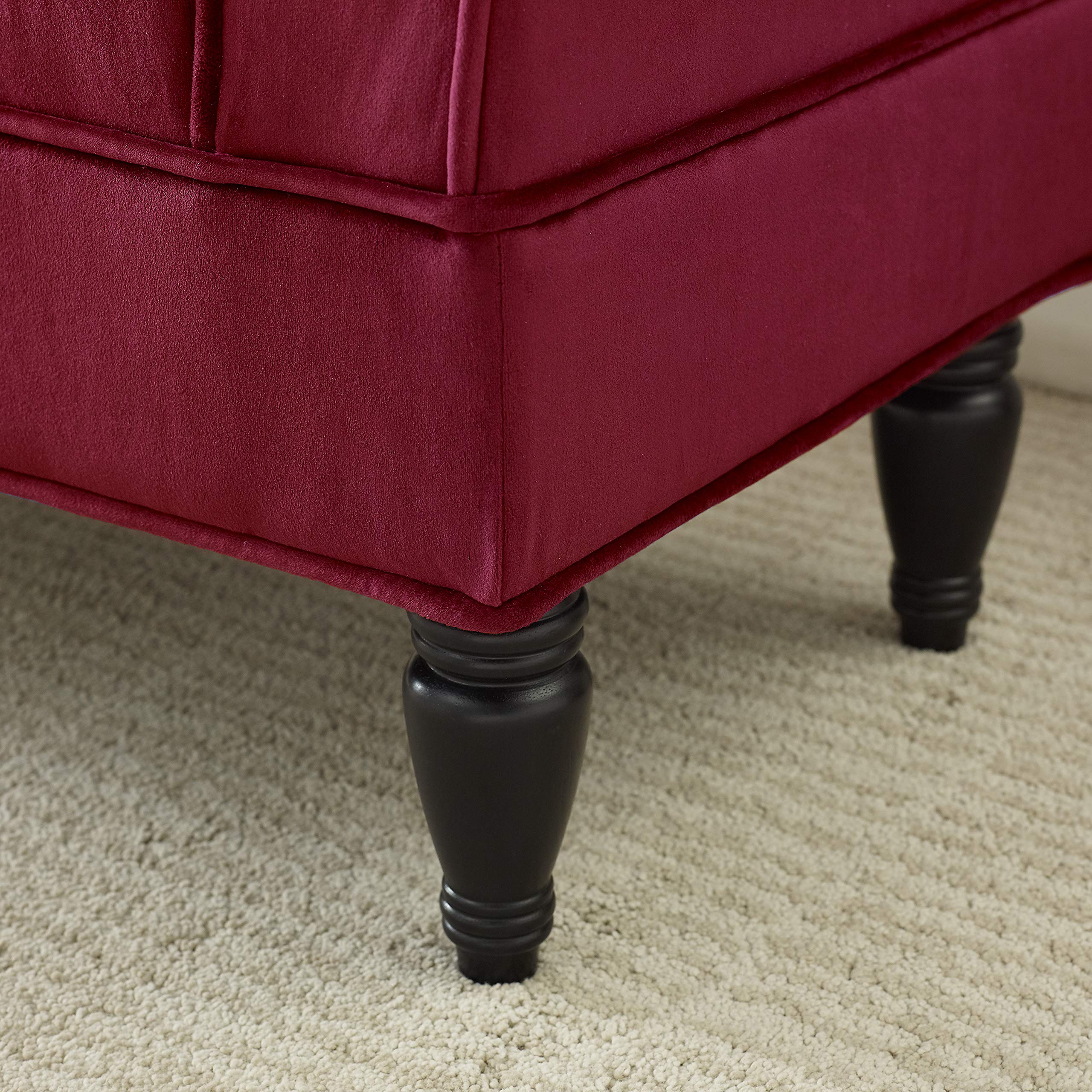 Lillian Bench, Berry Red/Dark Mahogany